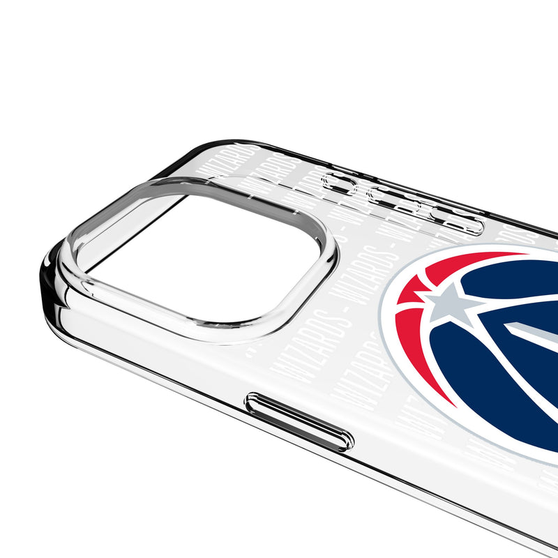 Washington Wizards Text Backdrop iPhone Clear Phone Case for Apple iPhone Detail.Jpg