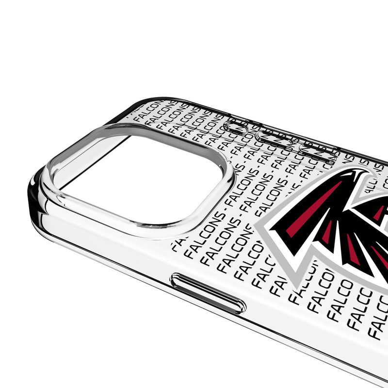 Atlanta Falcons Text Backdrop iPhone Clear Phone Case for Apple iPhone Detail.Jpg
