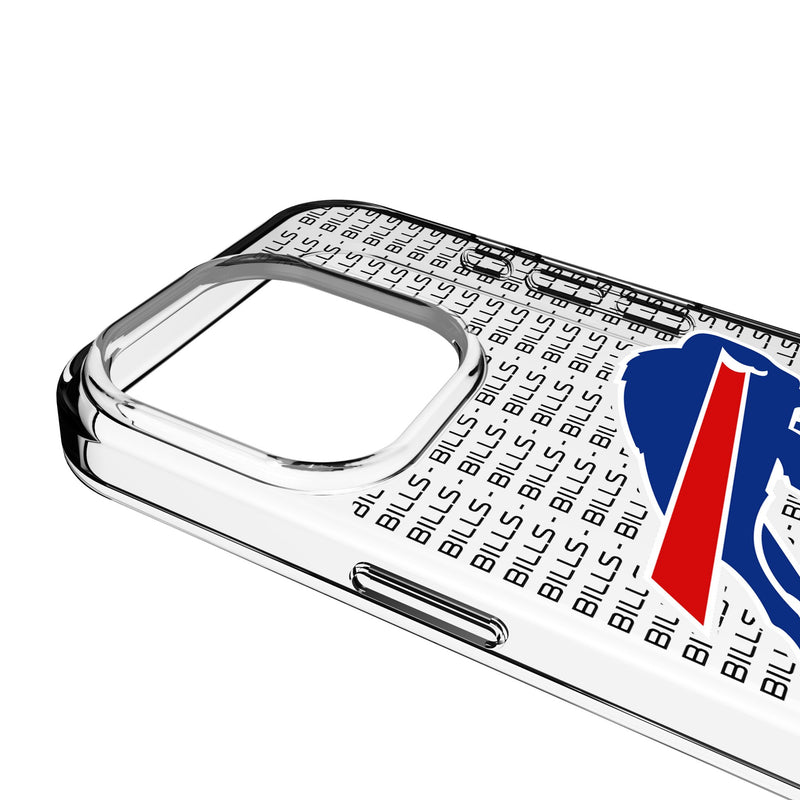 Buffalo Bills Text Backdrop iPhone Clear Phone Case for Apple iPhone Detail.Jpg
