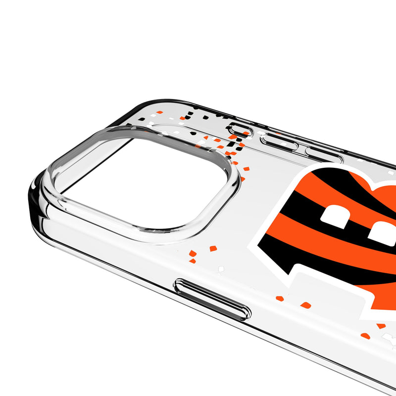 Cincinnati Bengals Confetti iPhone Clear Phone Case for Apple iPhone Detail.Jpg