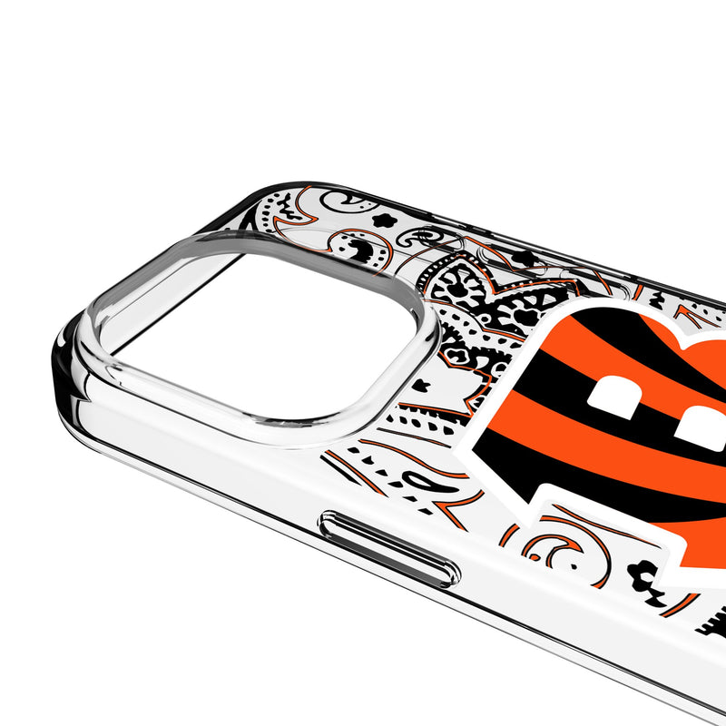 Cincinnati Bengals Paisley iPhone Clear Phone Case for Apple iPhone Detail.Jpg