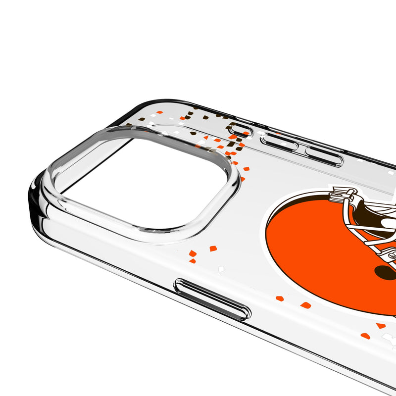 Cleveland Browns Confetti iPhone Clear Phone Case for Apple iPhone Detail.Jpg