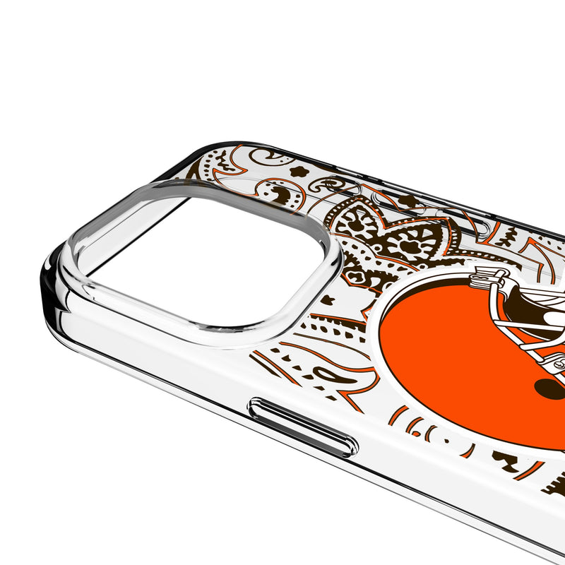 Cleveland Browns Paisley iPhone Clear Phone Case for Apple iPhone Detail.Jpg