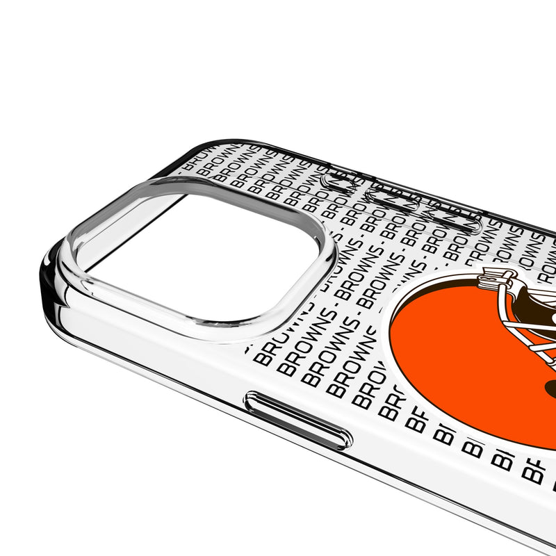 Cleveland Browns Text Backdrop iPhone Clear Phone Case for Apple iPhone Detail.Jpg
