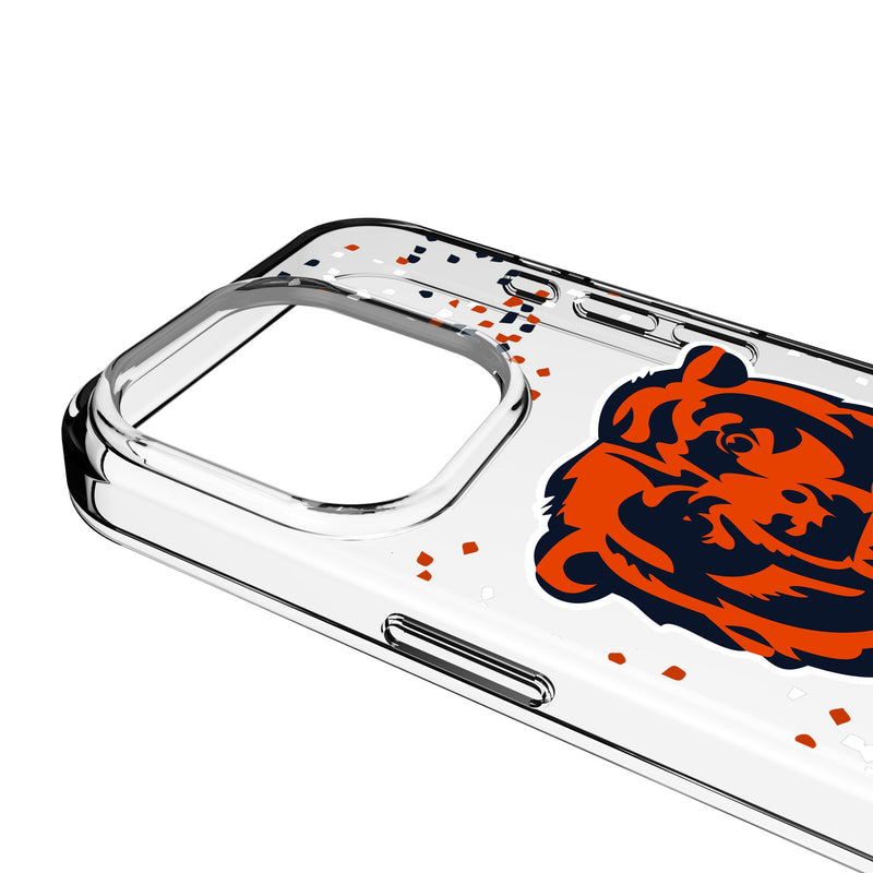 Chicago Bears Confetti iPhone Clear Phone Case for Apple iPhone Detail.Jpg