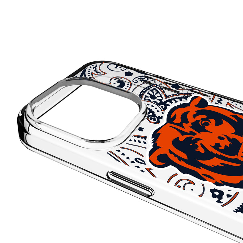 Chicago Bears Paisley iPhone Clear Phone Case for Apple iPhone Detail.Jpg