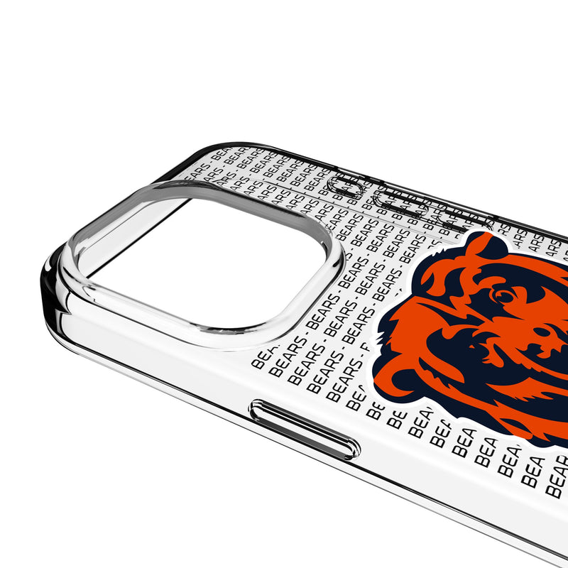 Chicago Bears Text Backdrop iPhone Clear Phone Case for Apple iPhone Detail.Jpg