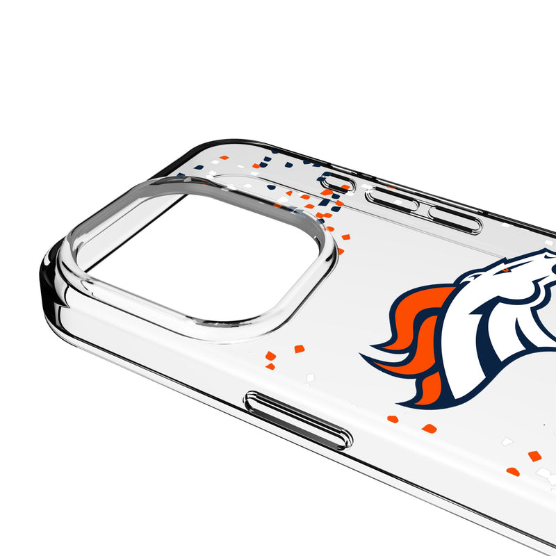 Denver Broncos Confetti iPhone Clear Phone Case for Apple iPhone Detail.Jpg