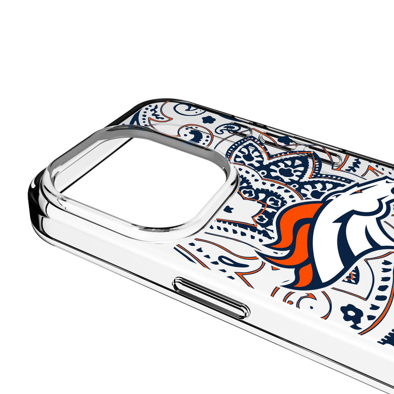 Denver Broncos Paisley iPhone Clear Phone Case for Apple iPhone Detail.Jpg