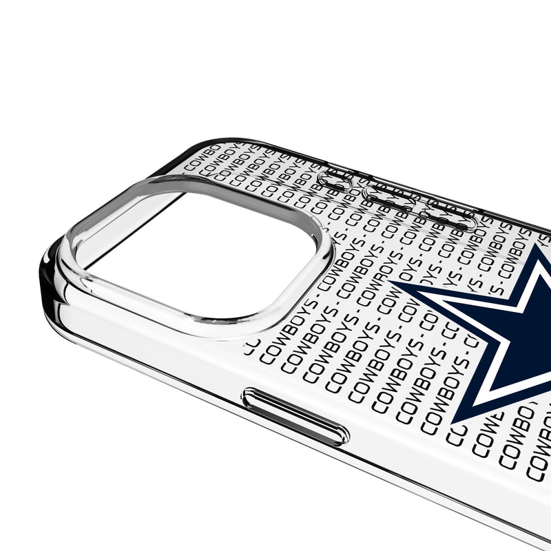 Dallas Cowboys Text Backdrop iPhone Clear Phone Case for Apple iPhone Detail.Jpg
