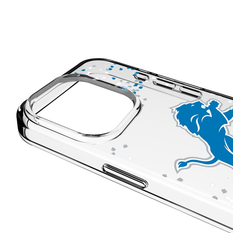 Detroit Lions Confetti iPhone Clear Phone Case for Apple iPhone Detail.Jpg