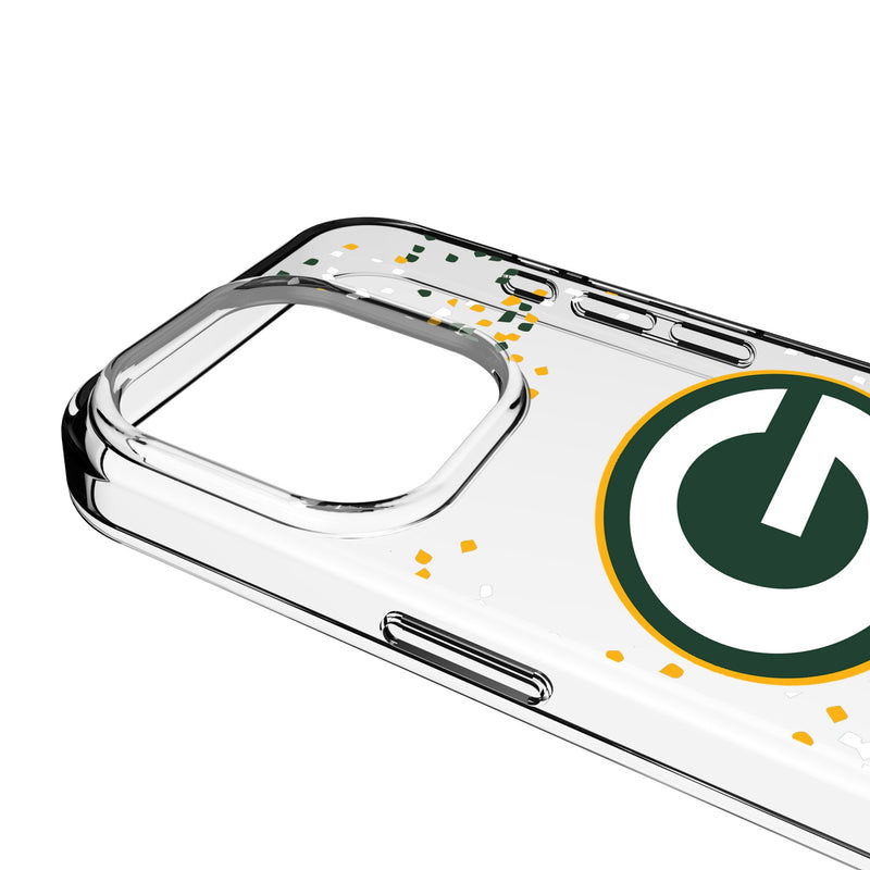 Green Bay Packers Confetti iPhone Clear Phone Case for Apple iPhone Detail.Jpg