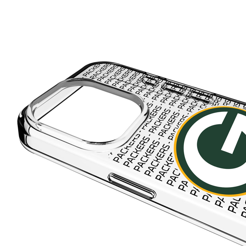 Green Bay Packers Text Backdrop iPhone Clear Phone Case for Apple iPhone Detail.Jpg