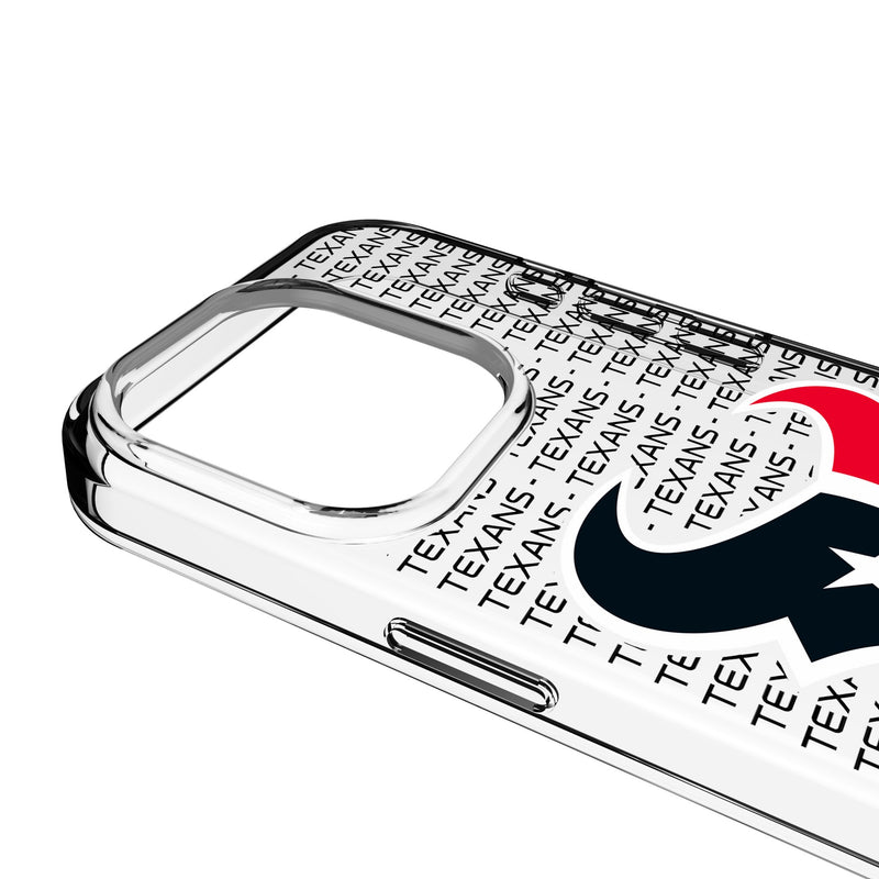 Houston Texans Text Backdrop iPhone Clear Phone Case for Apple iPhone Detail.Jpg