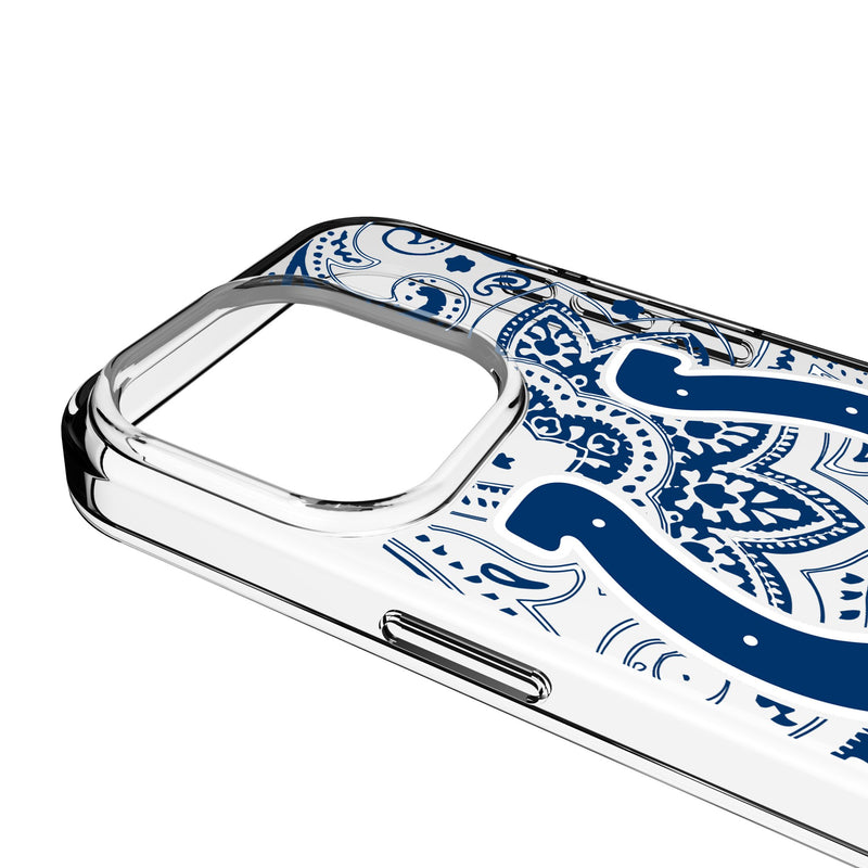 Indianapolis Colts Paisley iPhone Clear Phone Case for Apple iPhone Detail.Jpg