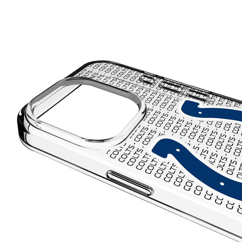 Indianapolis Colts Text Backdrop iPhone Clear Phone Case for Apple iPhone Detail.Jpg