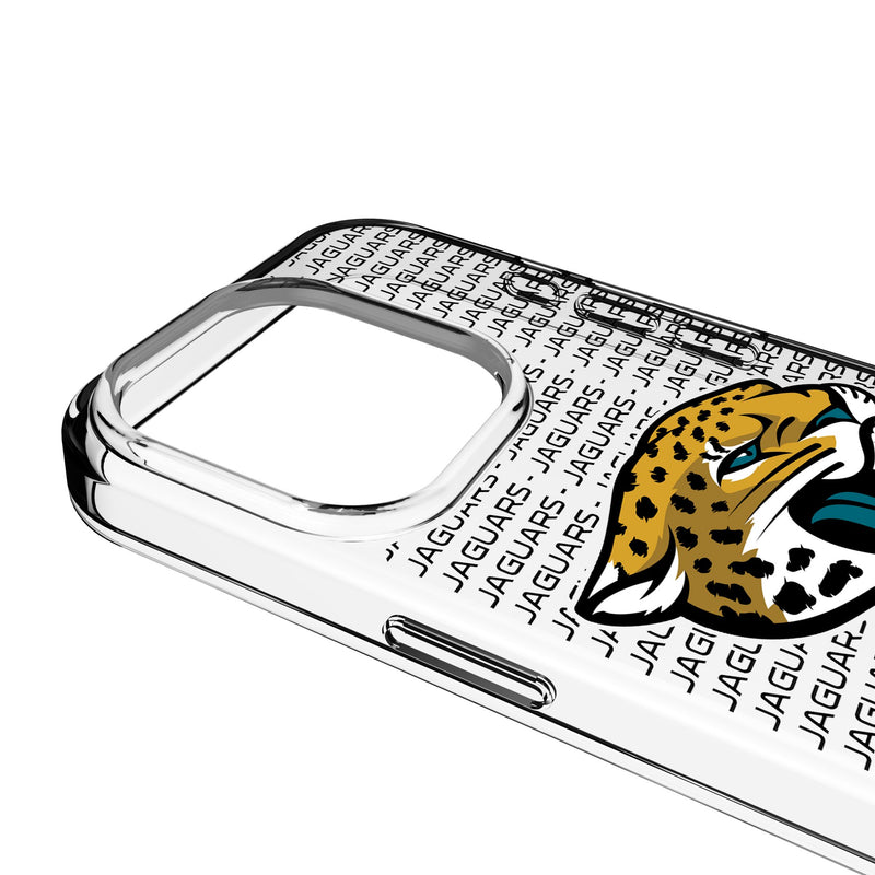 Jacksonville Jaguars Text Backdrop iPhone Clear Phone Case for Apple iPhone Detail.Jpg