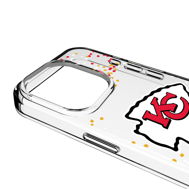 Kansas City Chiefs Confetti iPhone Clear Phone Case for Apple iPhone Detail.Jpg