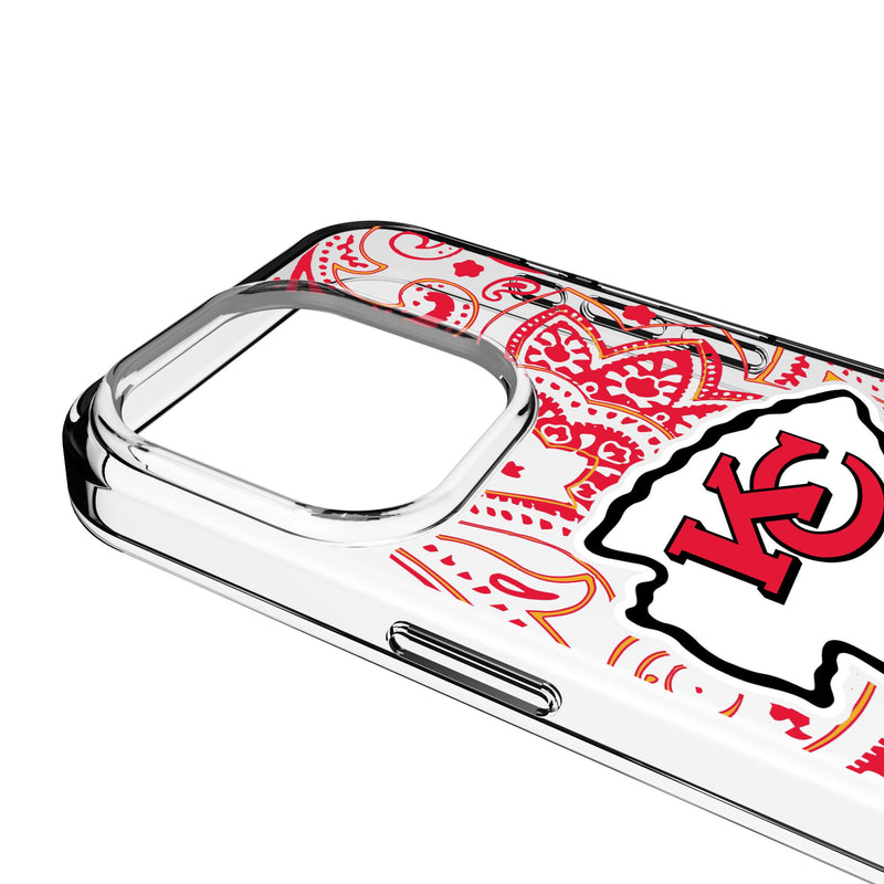 Kansas City Chiefs Paisley iPhone Clear Phone Case for Apple iPhone Detail.Jpg