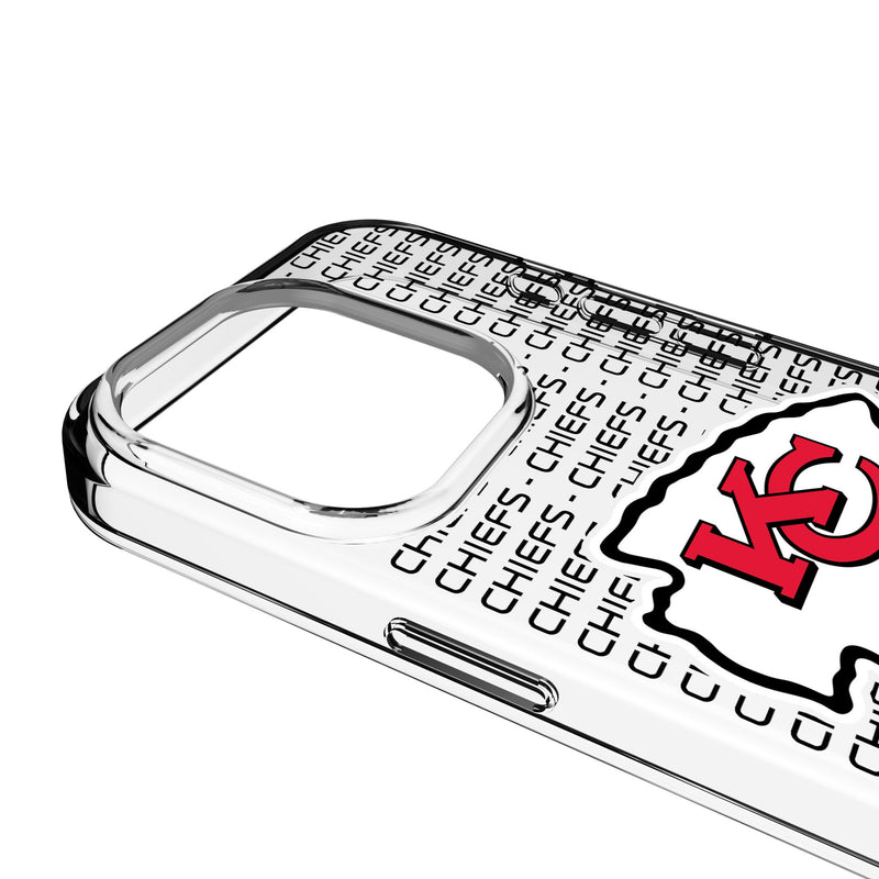 Kansas City Chiefs Text Backdrop iPhone Clear Phone Case for Apple iPhone Detail.Jpg
