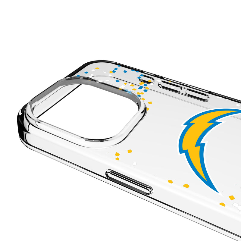 Los Angeles Chargers Confetti iPhone Clear Phone Case for Apple iPhone Detail.Jpg