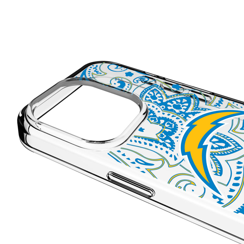Los Angeles Chargers Paisley iPhone Clear Phone Case for Apple iPhone Detail.Jpg