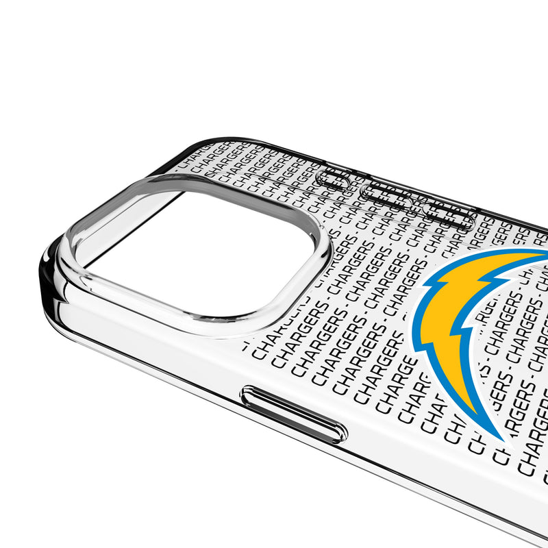 Los Angeles Chargers Text Backdrop iPhone Clear Phone Case for Apple iPhone Detail.Jpg