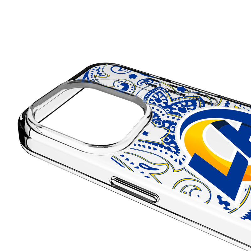 Los Angeles Rams Paisley iPhone Clear Phone Case for Apple iPhone Detail.Jpg