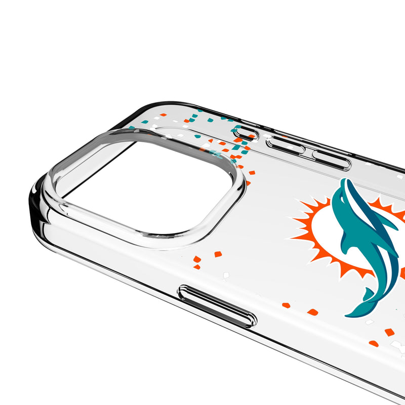 Miami Dolphins Confetti iPhone Clear Phone Case for Apple iPhone Detail.Jpg