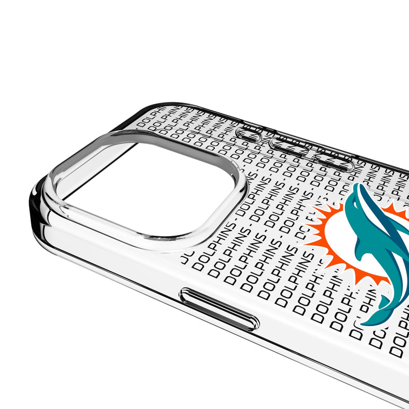 Miami Dolphins Text Backdrop iPhone Clear Phone Case for Apple iPhone Detail.Jpg