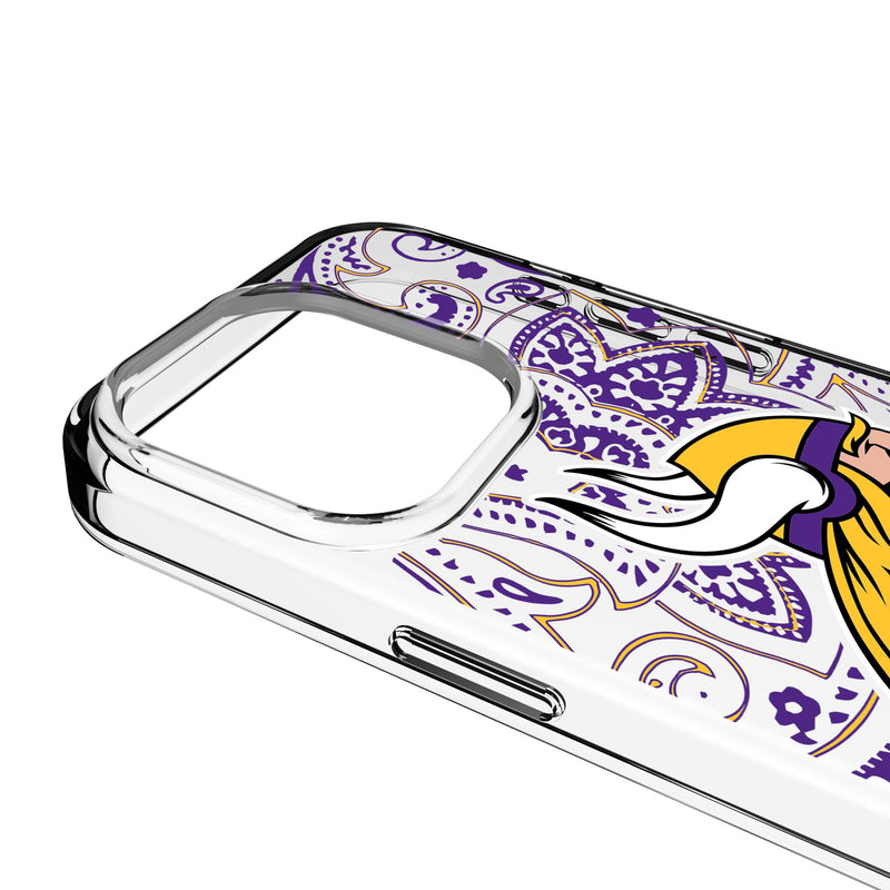 Minnesota Vikings Paisley iPhone Clear Phone Case for Apple iPhone Detail.Jpg