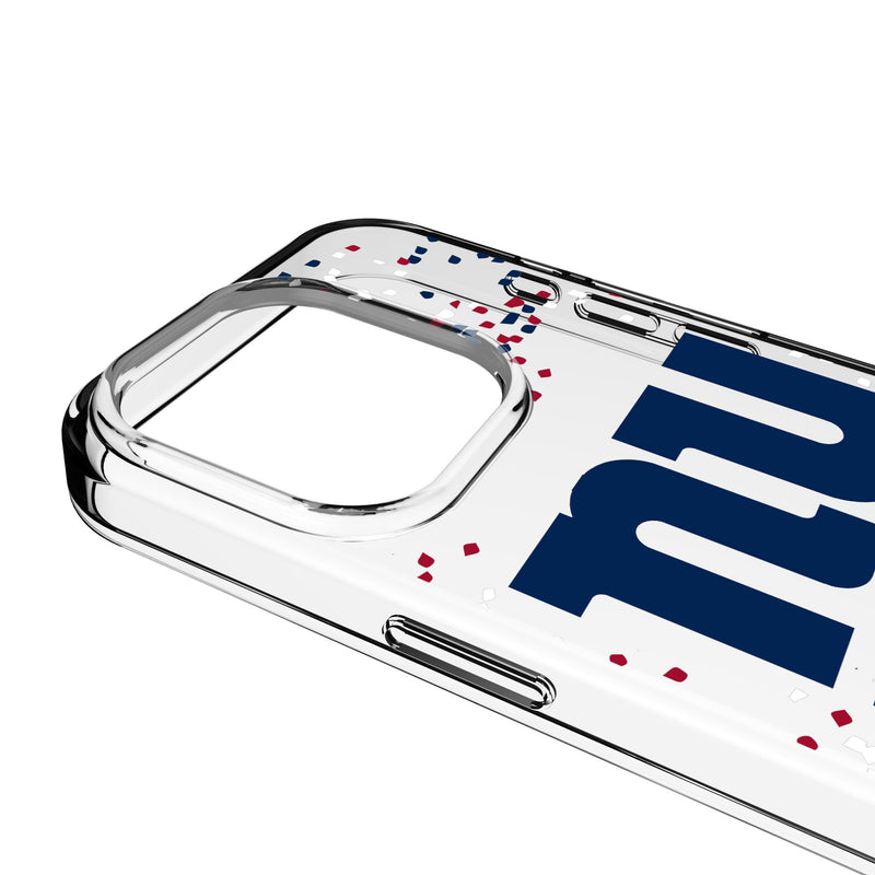 New York Giants Confetti iPhone Clear Phone Case for Apple iPhone Detail.Jpg