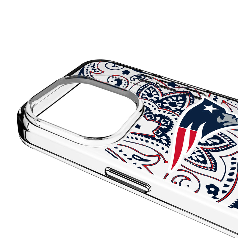 New England Patriots Paisley iPhone Clear Phone Case for Apple iPhone Detail.Jpg
