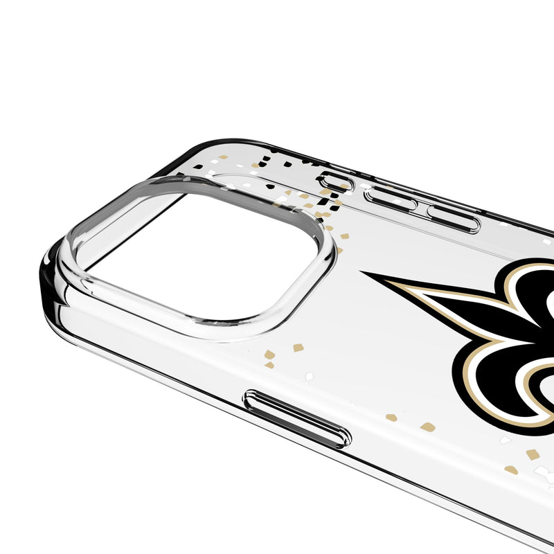 New Orleans Saints Confetti iPhone Clear Phone Case for Apple iPhone Detail.Jpg