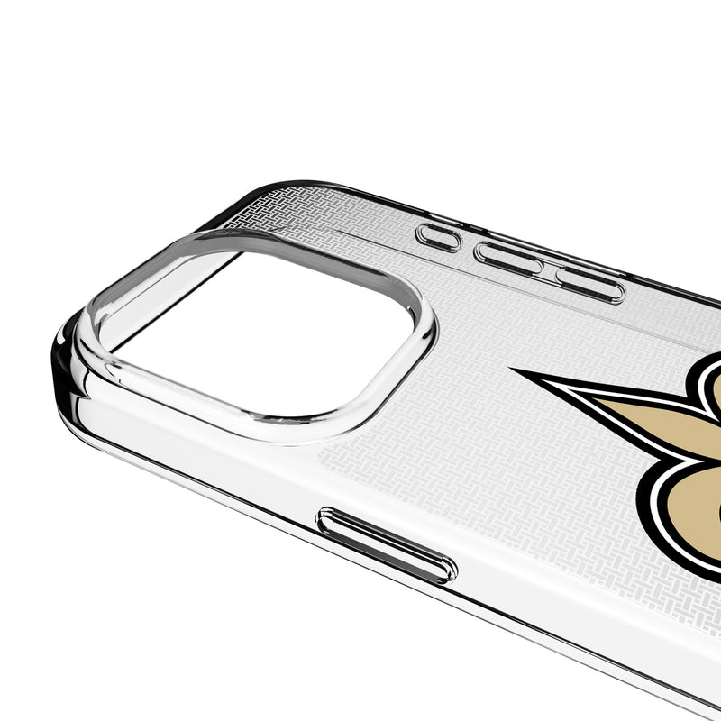 New Orleans Saints Linen iPhone Clear Phone Case for Apple iPhone Detail.Jpg