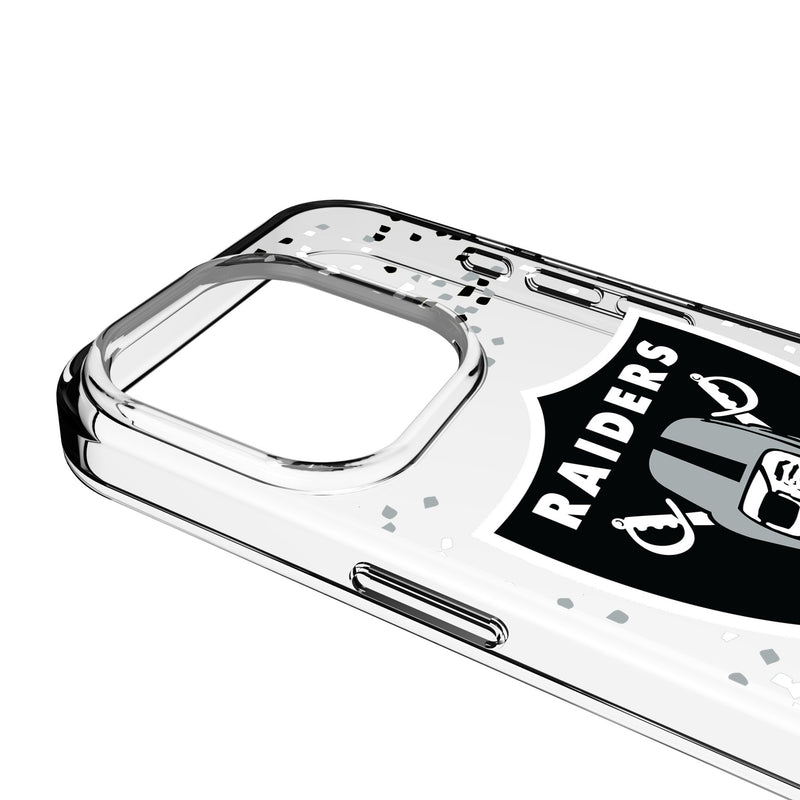 Las Vegas Raiders Confetti iPhone Clear Phone Case for Apple iPhone Detail.Jpg