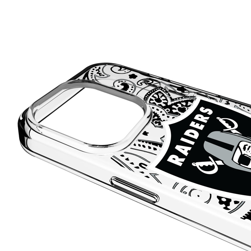 Las Vegas Raiders Paisley iPhone Clear Phone Case for Apple iPhone Detail.Jpg
