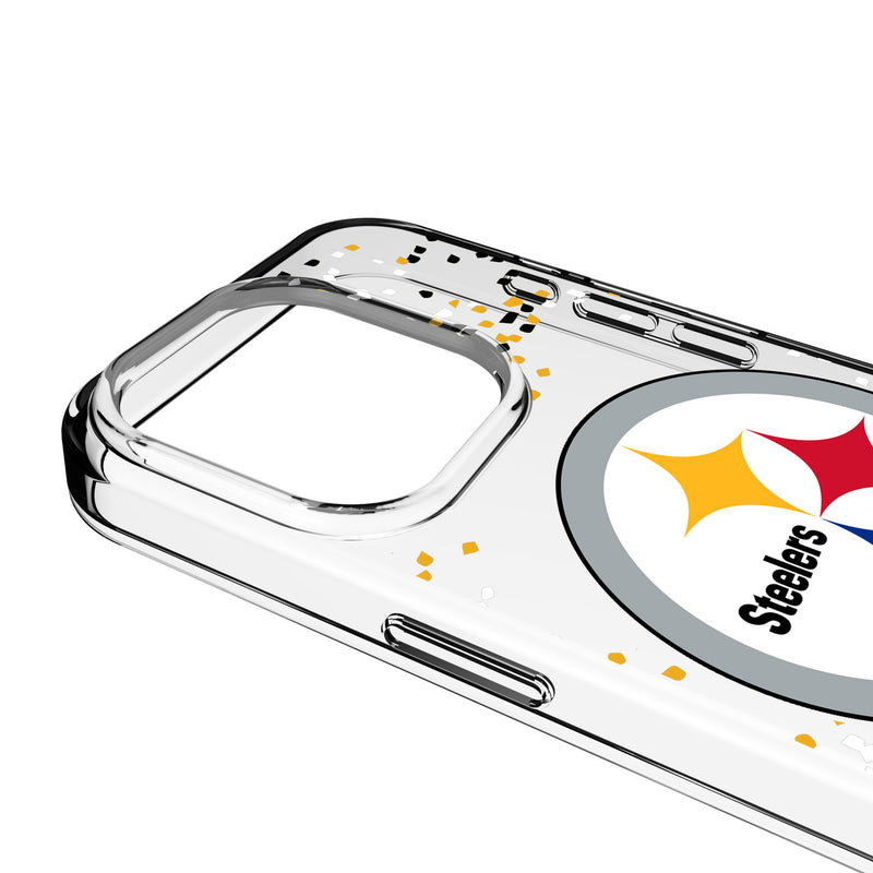 Pittsburgh Steelers Confetti iPhone Clear Phone Case for Apple iPhone Detail.Jpg