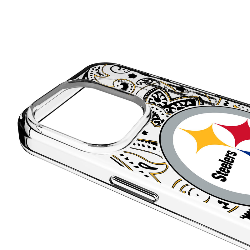 Pittsburgh Steelers Paisley iPhone Clear Phone Case for Apple iPhone Detail.Jpg
