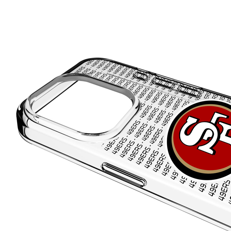 San Francisco 49ers Text Backdrop iPhone Clear Phone Case for Apple iPhone Detail.Jpg