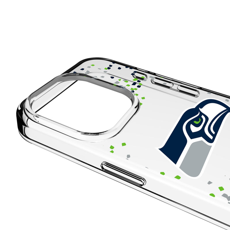 Seattle Seahawks Confetti iPhone Clear Phone Case for Apple iPhone Detail.Jpg