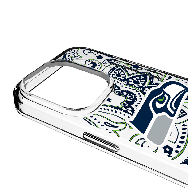 Seattle Seahawks Paisley iPhone Clear Phone Case for Apple iPhone Detail.Jpg