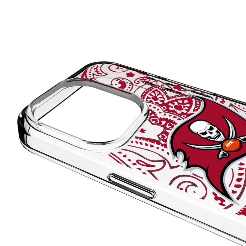 Tampa Bay Buccaneers Paisley iPhone Clear Phone Case for Apple iPhone Detail.Jpg