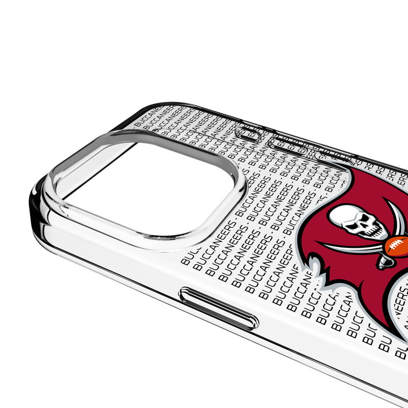 Tampa Bay Buccaneers Text Backdrop iPhone Clear Phone Case for Apple iPhone Detail.Jpg