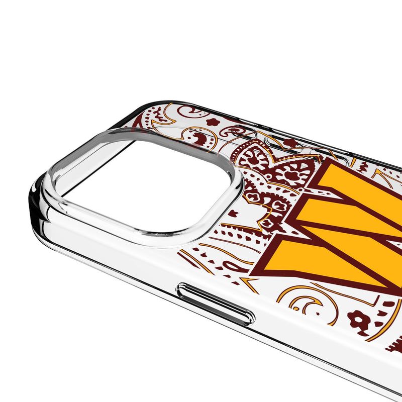 Washington Commanders Paisley iPhone Clear Phone Case for Apple iPhone Detail.Jpg