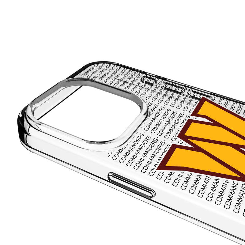 Washington Commanders Text Backdrop iPhone Clear Phone Case for Apple iPhone Detail.Jpg