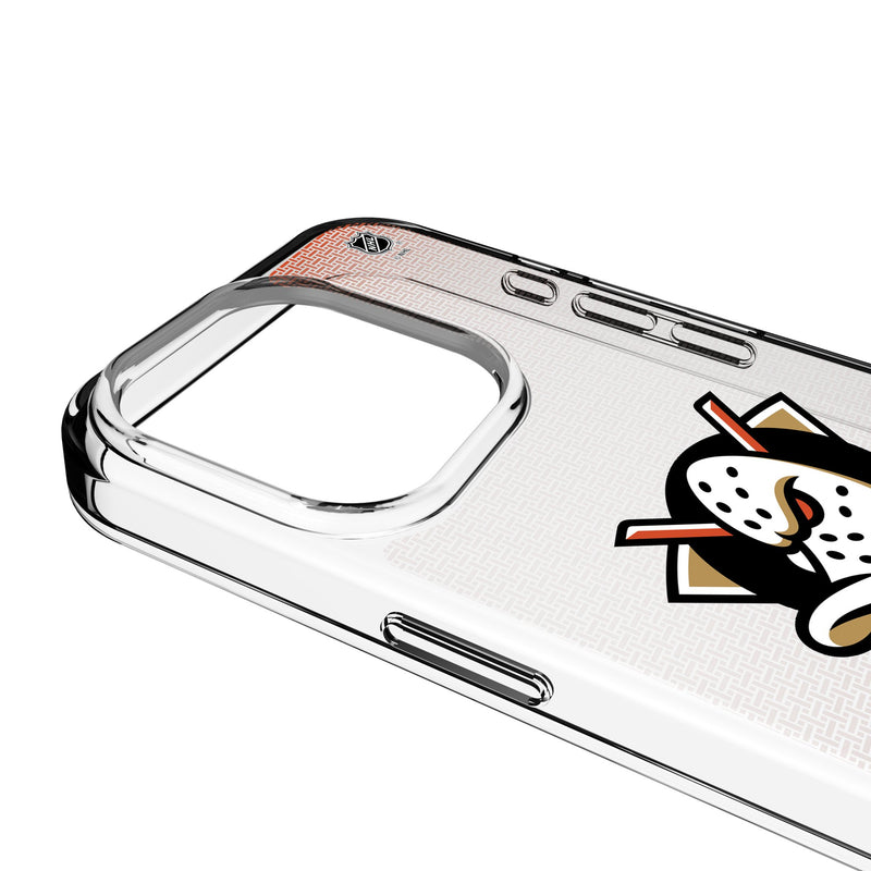 Anaheim Ducks Linen iPhone Clear Phone Case for Apple iPhone Detail.Jpg