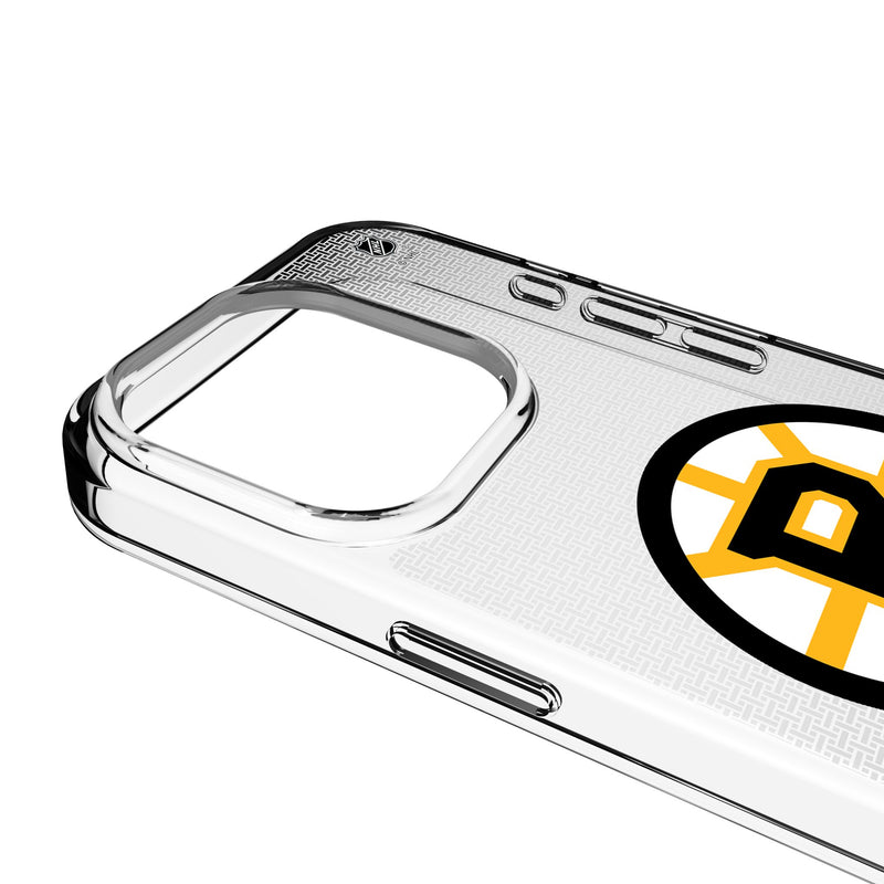 Boston Bruins Linen iPhone Clear Phone Case for Apple iPhone Detail.Jpg