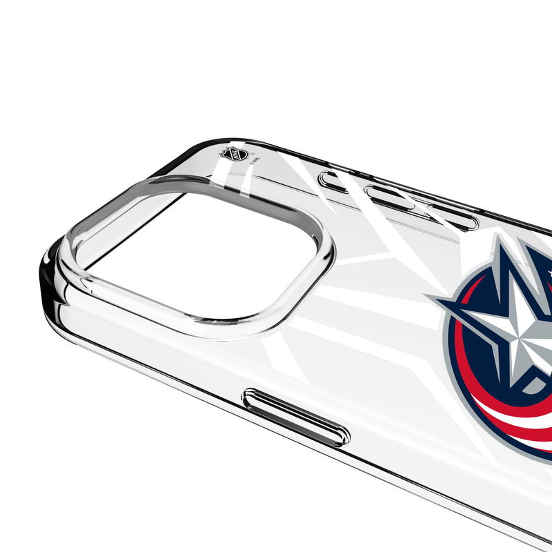 Columbus Blue Jackets Personalized Tilt iPhone Clear Phone Case for Apple iPhone Detail.Jpg