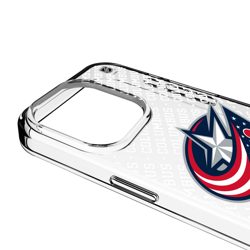 Columbus Blue Jackets Personalized EndZone Plus iPhone Clear Phone Case for Apple iPhone Detail.Jpg